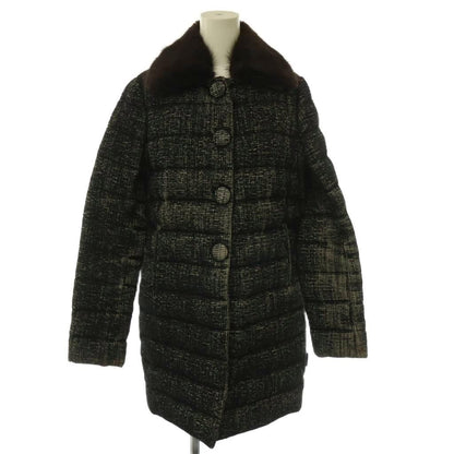 Moncler Seynet Down Coat Soutien Collar Wool Blend Max Slat Fur Middle Black 00