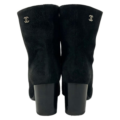 Chanel Short Boots Black CC Logo — view 3