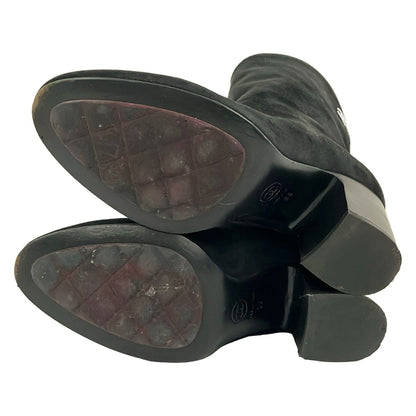 Chanel Short Boots Black CC Logo — view 4