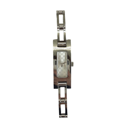 Gucci GG Pattern Bracelet Watch Silver Stainless Steel
