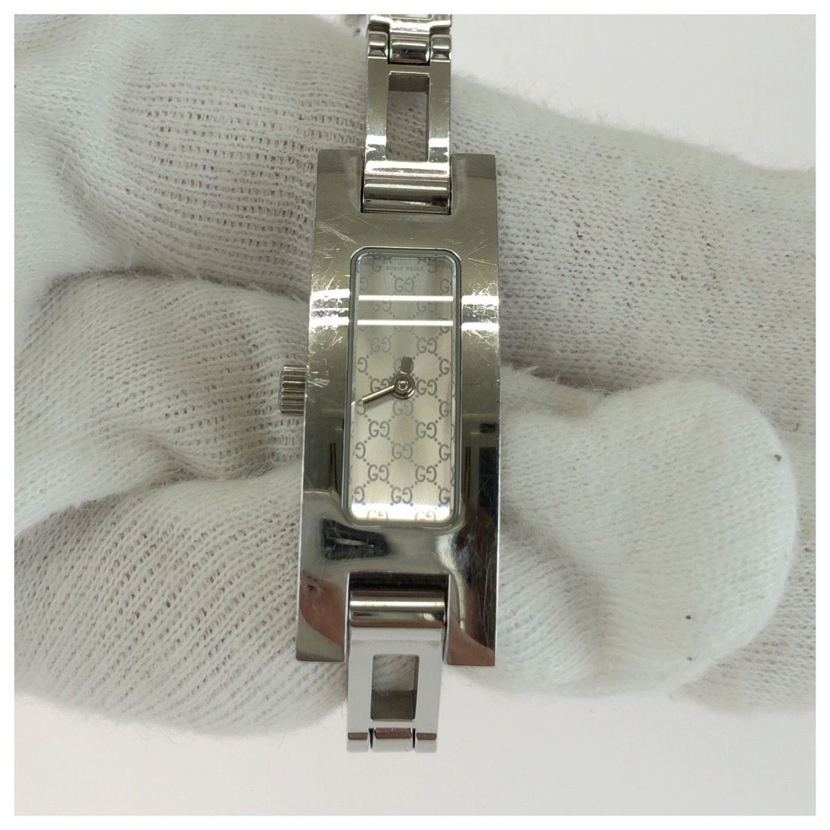 Gucci GG Pattern Bracelet Watch Silver Stainless Steel — view 4