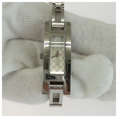Gucci GG Pattern Bracelet Watch Silver Stainless Steel — view 4