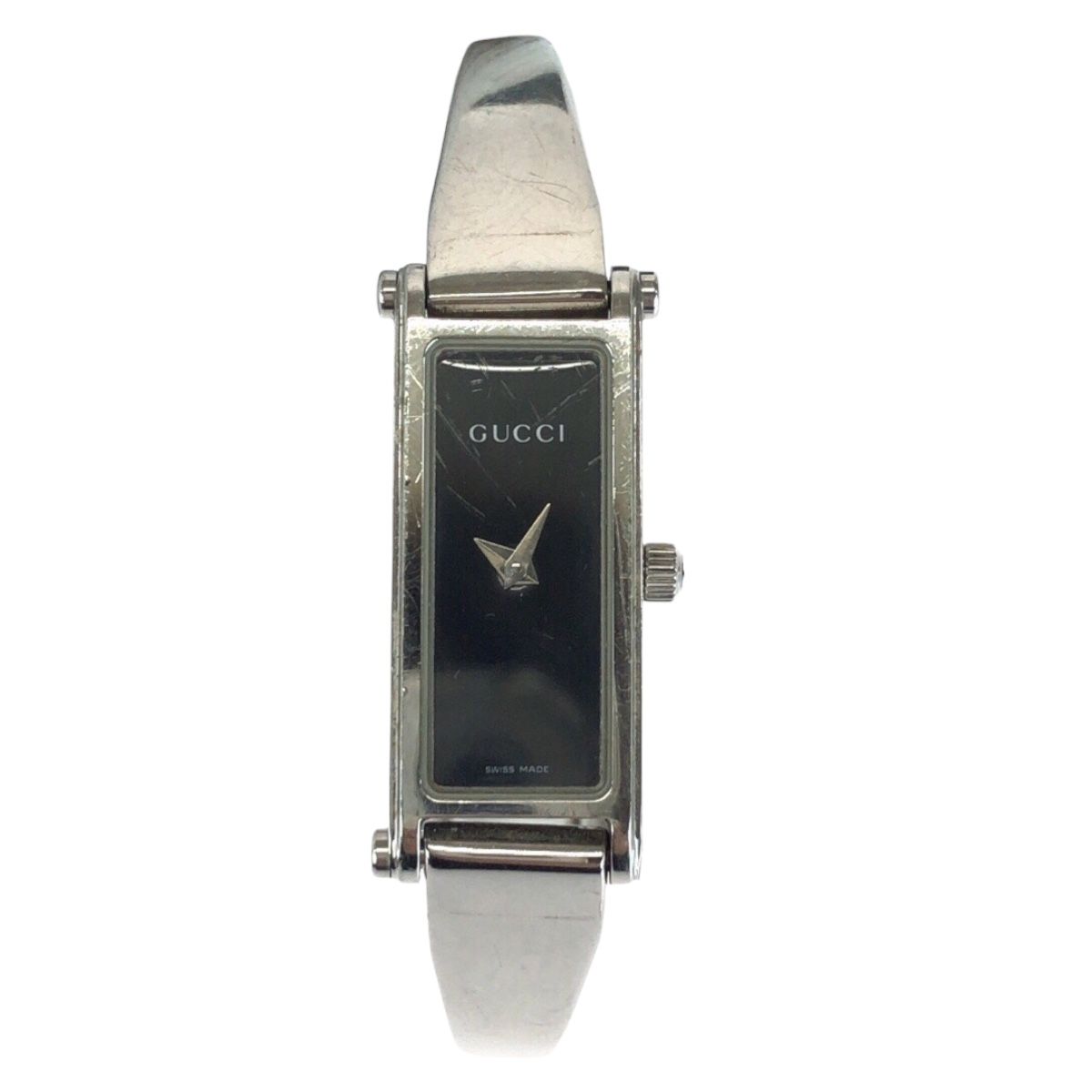 Gucci Bangle Watch Black Silver Stainless Steel