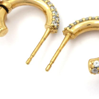 Louis Vuitton Earrings Hoop LV Iconic Gold Clear Rhinestone — view 4