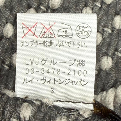 Louis Vuitton Logomania Scarf Monogram Wool Silk Fringed Greige — view 8