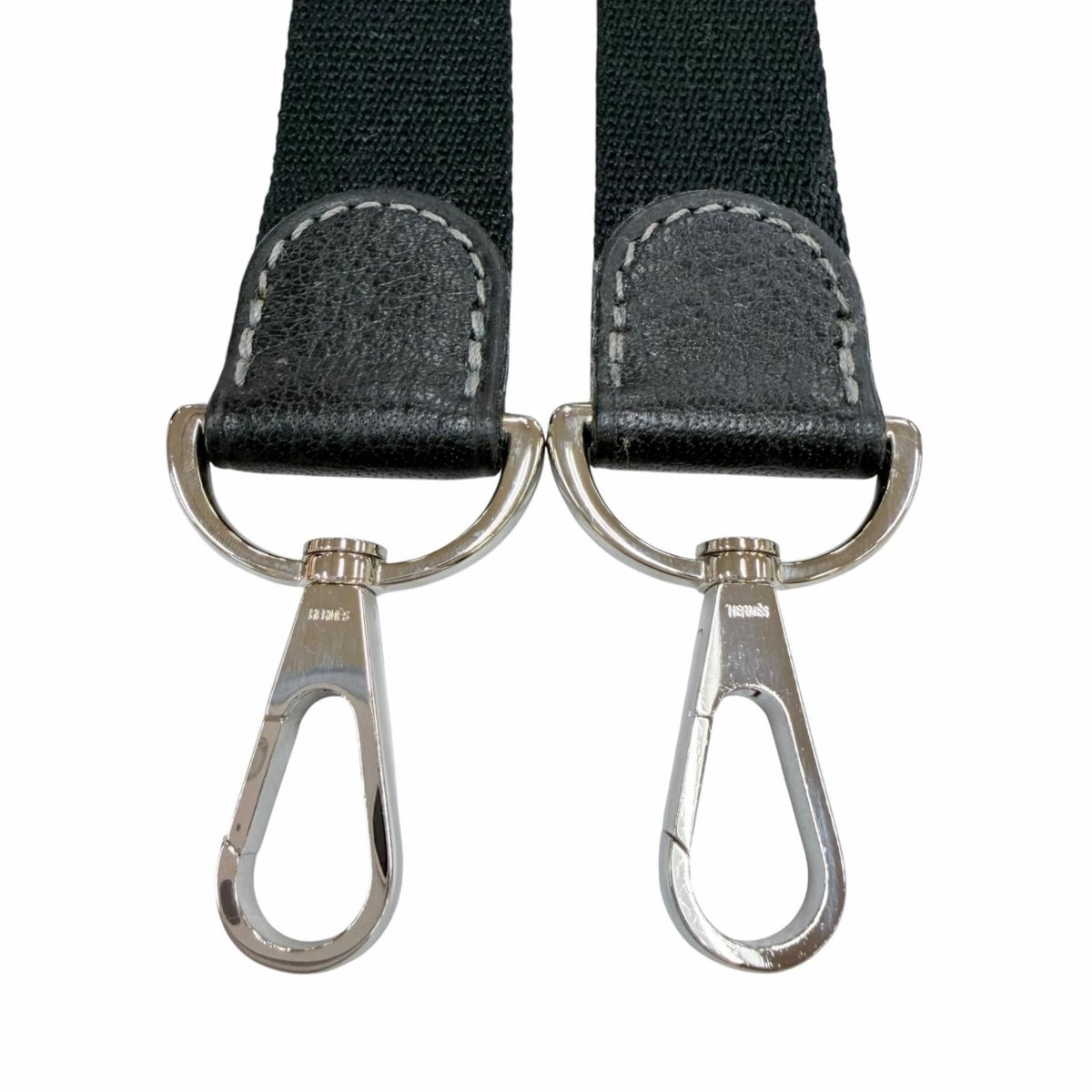 Hermes Canvas Silver Garden Party Shoulder Strap Black — view 3