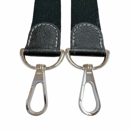 Hermes Canvas Silver Garden Party Shoulder Strap Black — view 3