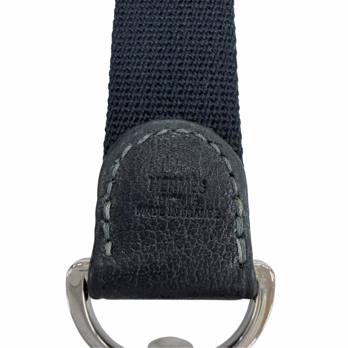 Hermes Canvas Silver Garden Party Shoulder Strap Black — view 5