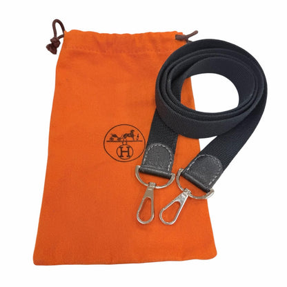Hermes Canvas Silver Garden Party Shoulder Strap Black — view 2