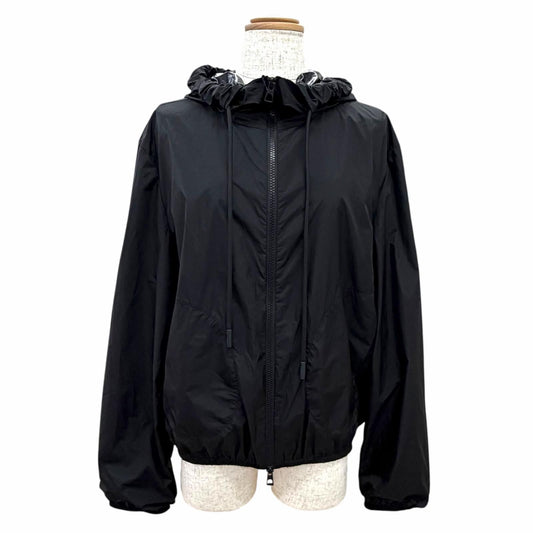 Moncler Cassie Logo Patch Hooded Zip UP Jacket Black