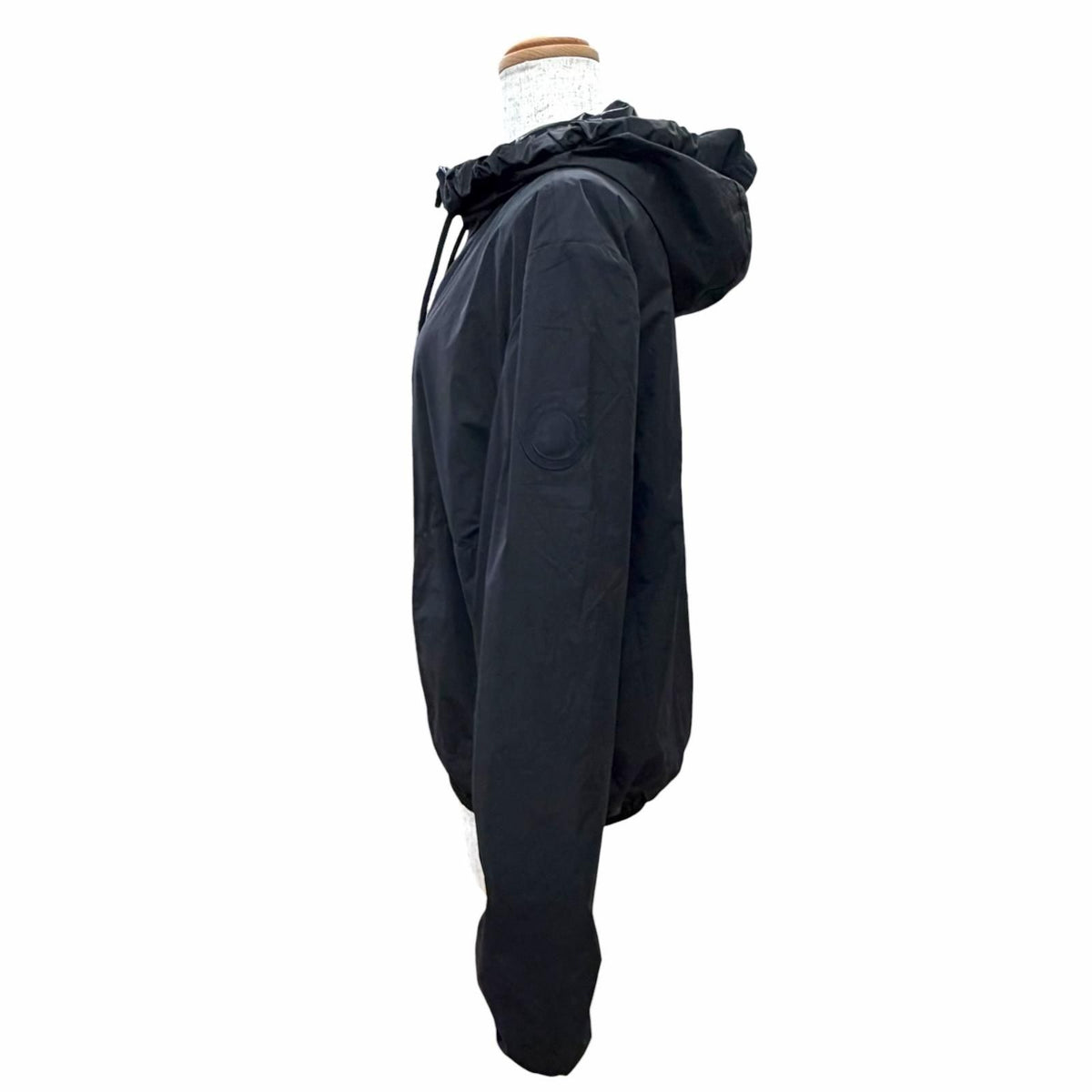 Moncler Cassie Logo Patch Hooded Zip UP Jacket Black — view 3