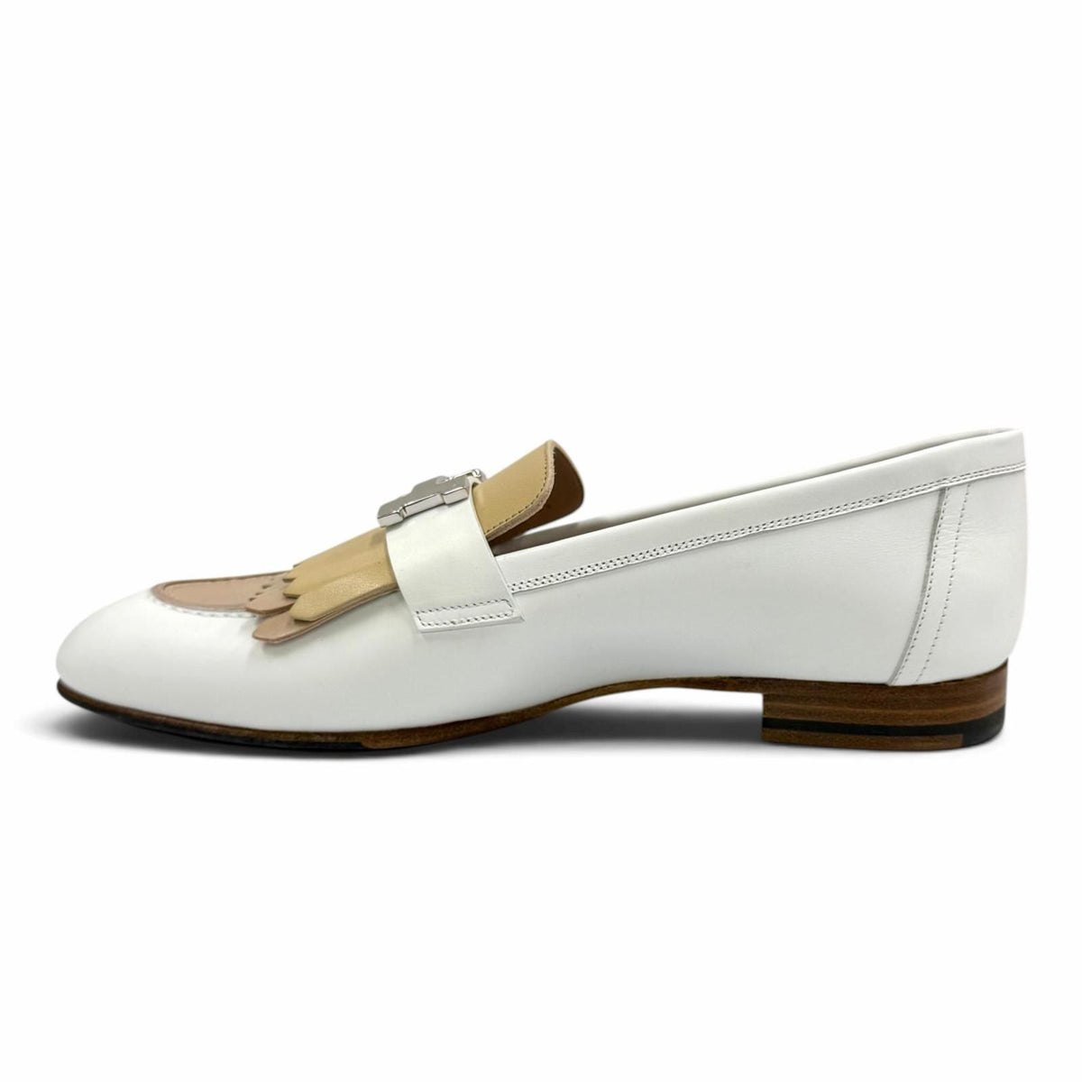 Hermes Moccasins Royale Silver H Fringe Leather Loafers — view 6