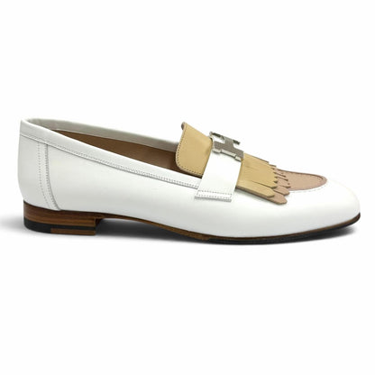 Hermes Moccasins Royale Silver H Fringe Leather Loafers — view 7