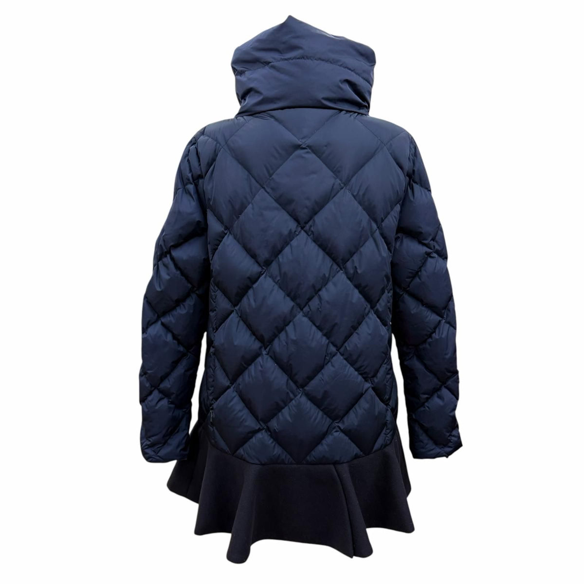 Moncler Vouglans Flare Hem Paneled Design Zip UP Down Coat Navy — view 4