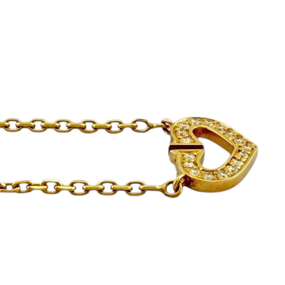 Cartier C Heart Necklace 18k Yellow Gold Diamond — view 4