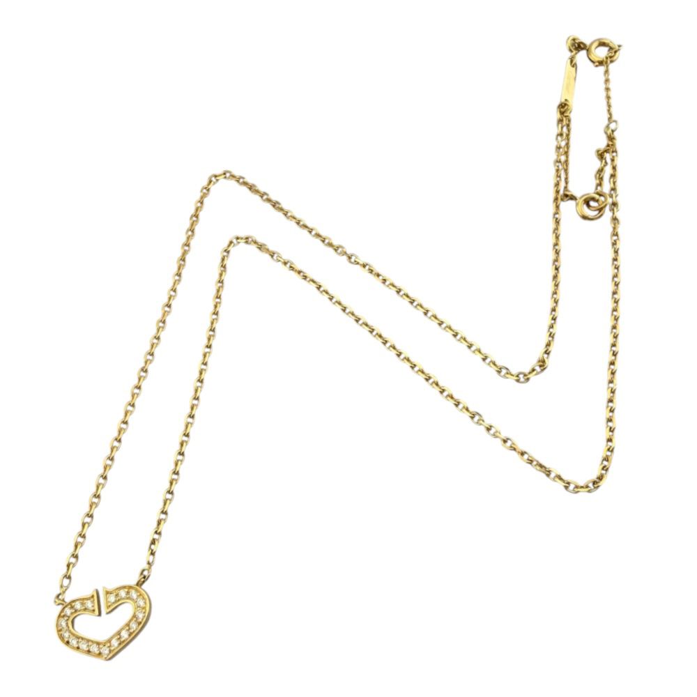 Cartier C Heart Necklace 18k Yellow Gold Diamond — view 8