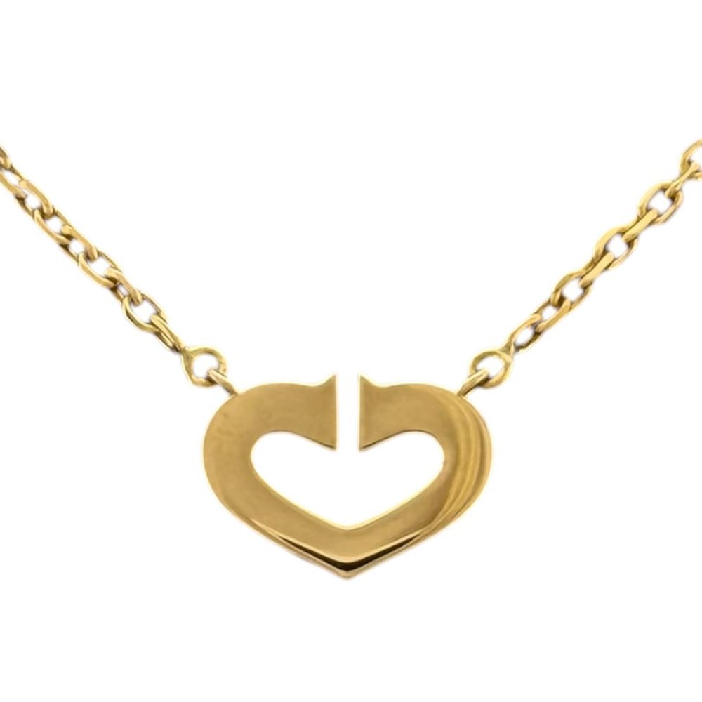 Cartier C Heart Necklace 18k Yellow Gold Diamond — view 3