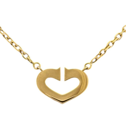 Cartier C Heart Necklace 18k Yellow Gold Diamond — view 3