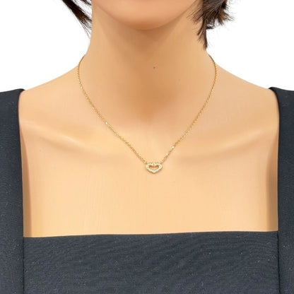 Cartier C Heart Necklace 18k Yellow Gold Diamond — view 2