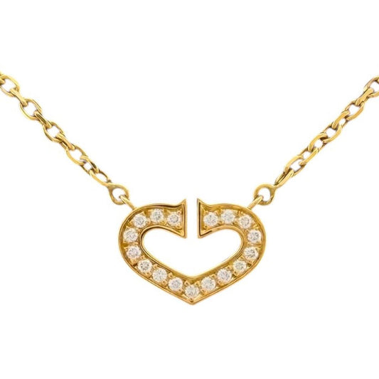 Cartier C Heart Necklace 18k Yellow Gold Diamond