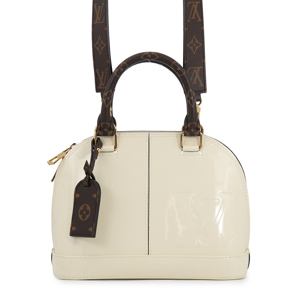 Louis Vuitton Monogram Vernis Alma BB 2-Way Shoulder Bag White