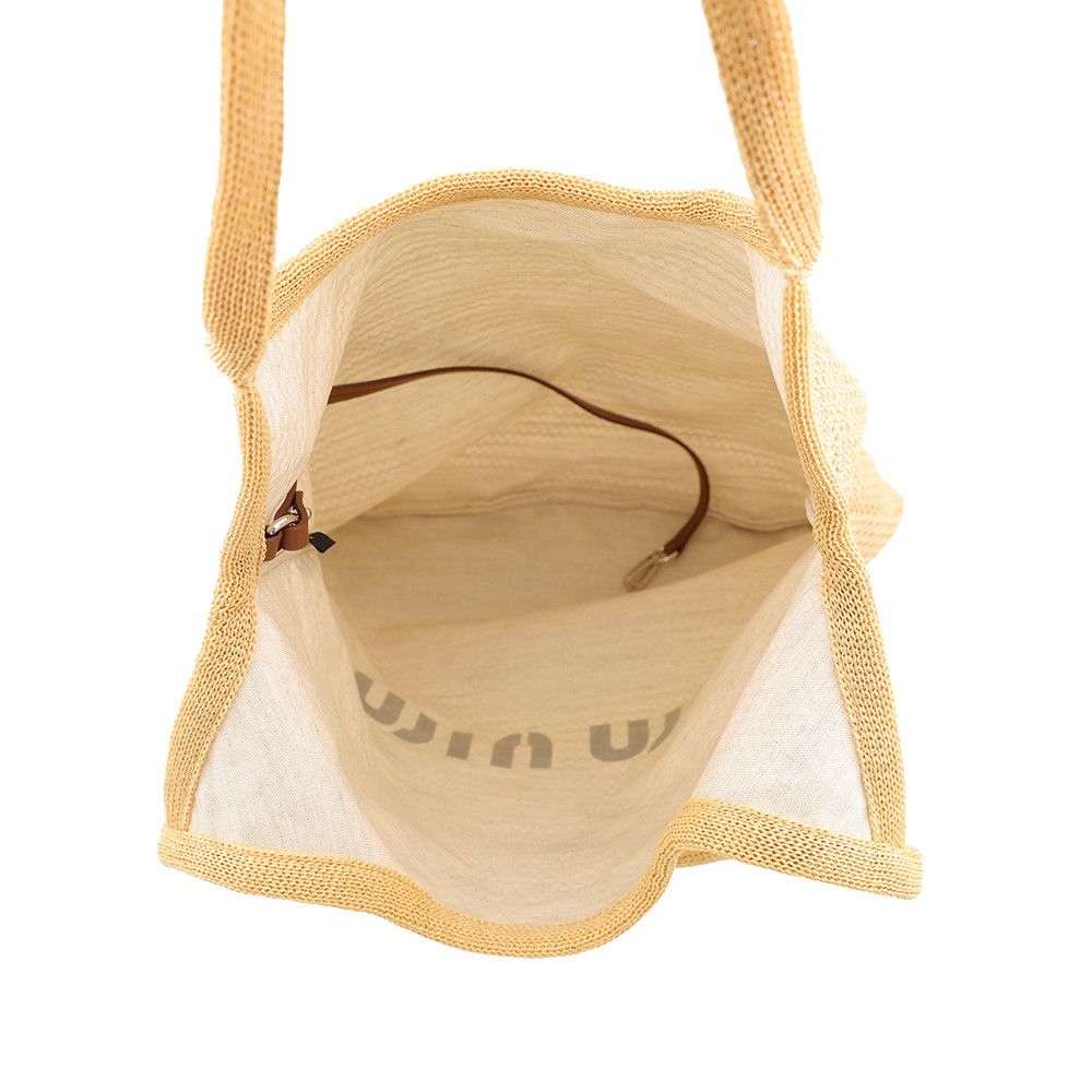 Miu Miu Tote Bag Ivy Raffia Linen Basket — view 5