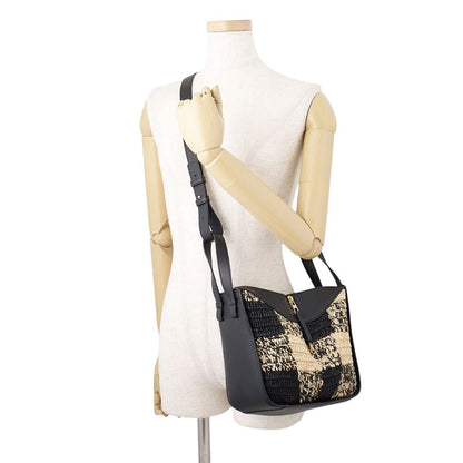 Loewe Handbag Hammock Compact Leather Raffia 2-Way Shoulder Black — view 5