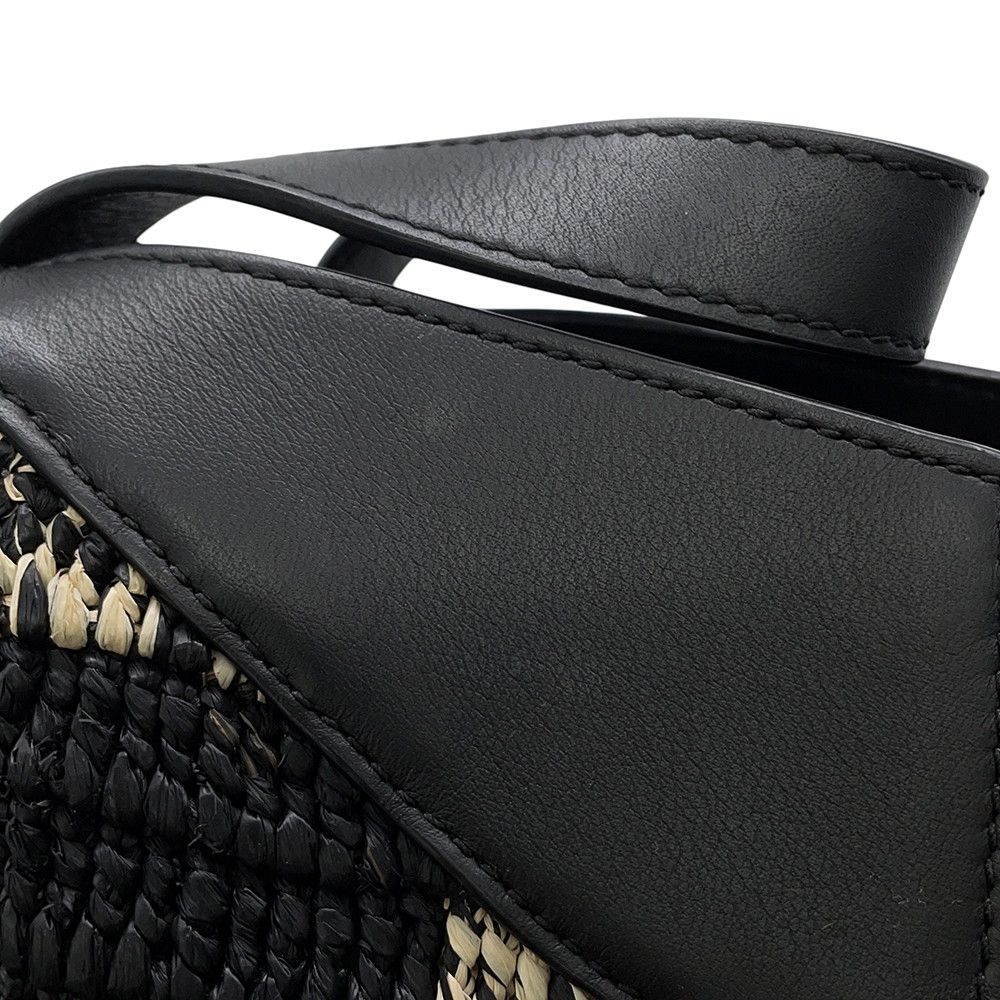 Loewe Handbag Hammock Compact Leather Raffia 2-Way Shoulder Black — view 7