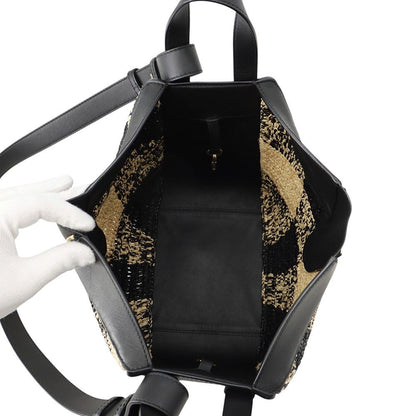 Loewe Handbag Hammock Compact Leather Raffia 2-Way Shoulder Black — view 6