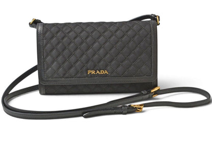 Prada Shoulder Bag Multi Wallet Bifold Black Leather — view 3