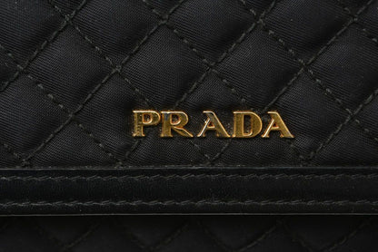Prada Shoulder Bag Multi Wallet Bifold Black Leather — view 4