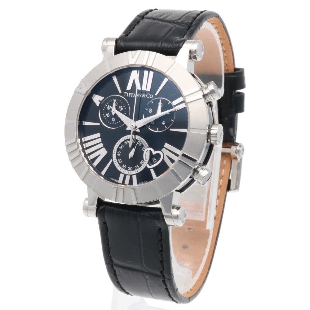 Tiffany & Co Atlas Chrono Heart Date Watch Stainless Steel Quartz — view 3