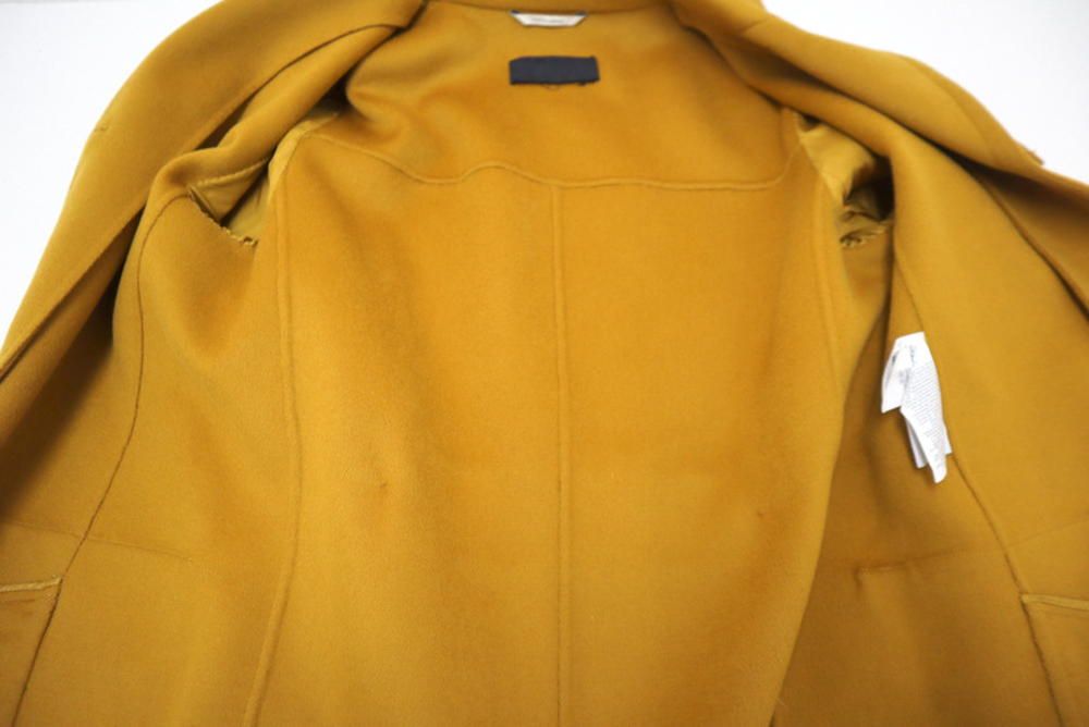 Max Mara Sale Long Coat Yellow Earth Color 42 Wool Jacket Winter Wear — view 4