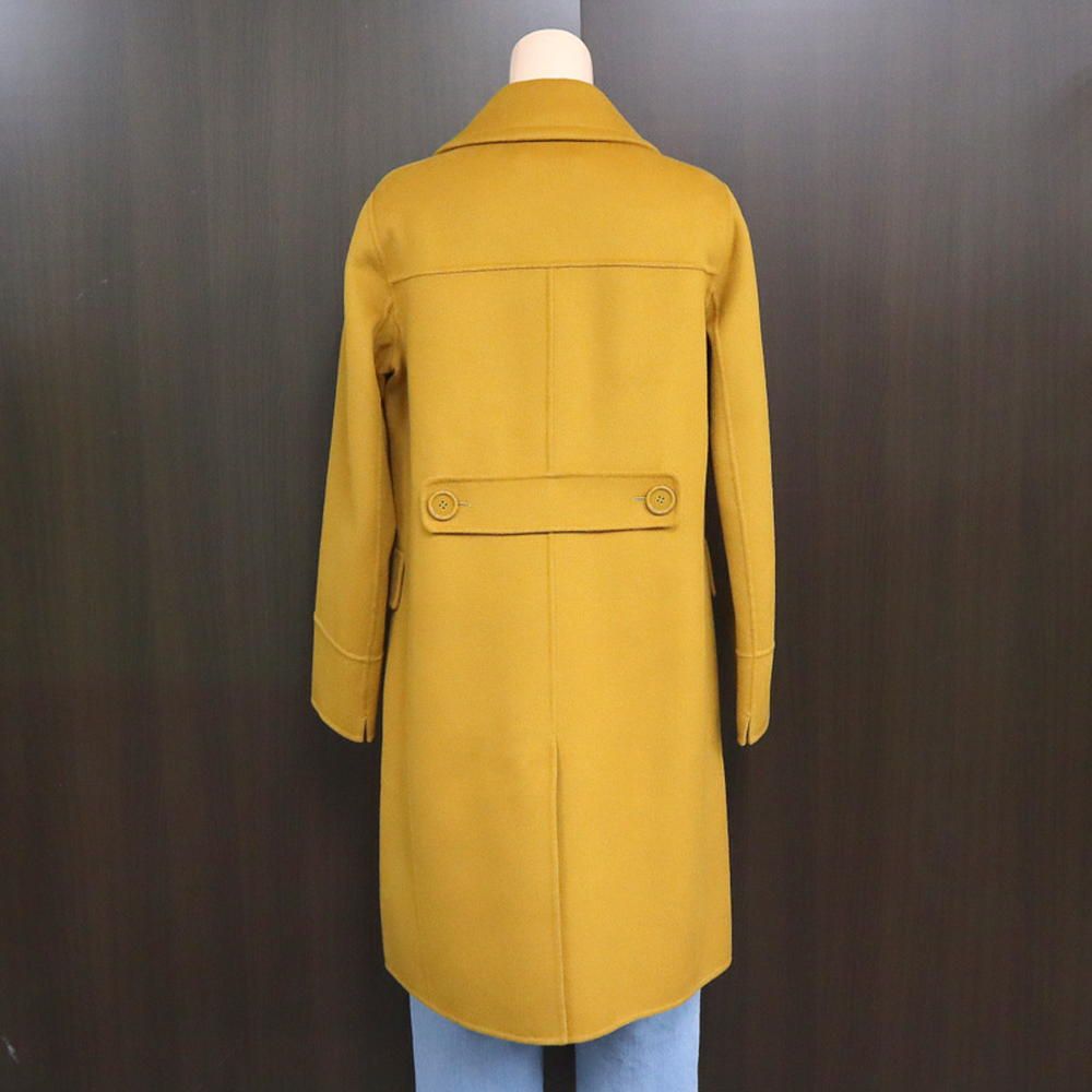 Max Mara Sale Long Coat Yellow Earth Color 42 Wool Jacket Winter Wear — view 2