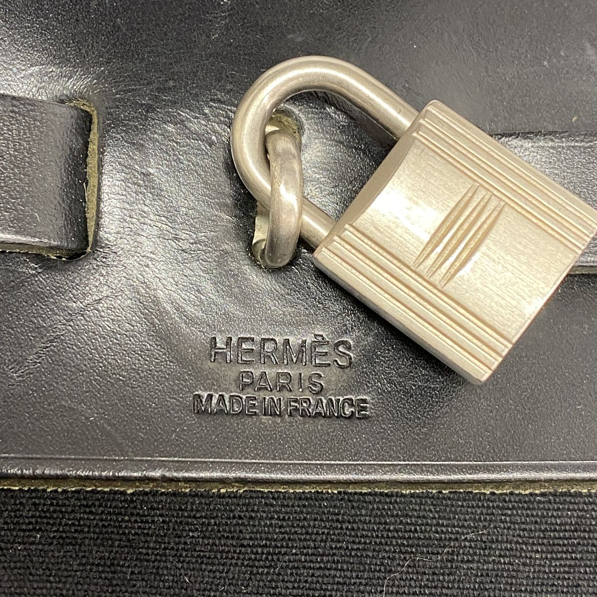 Hermes Handbag Herbag MM Toile Officier Black Silver 2-Way Bag — view 5