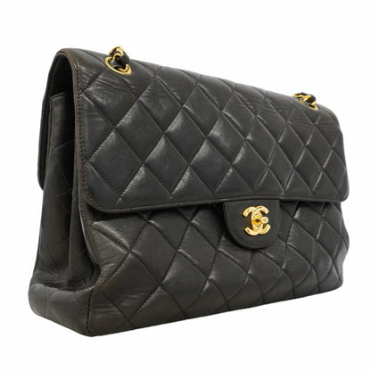 Chanel Shoulder Bag Quilted Face Lambskin Black Gold — view 2