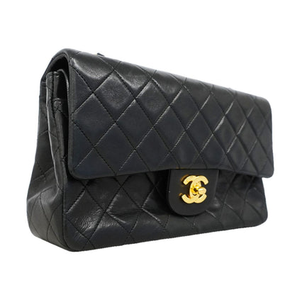 Chanel Shoulder Bag Quilted Lambskin Black Gold — view 2