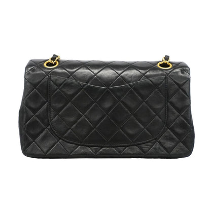 Chanel Shoulder Bag Quilted Lambskin Black Gold — view 8