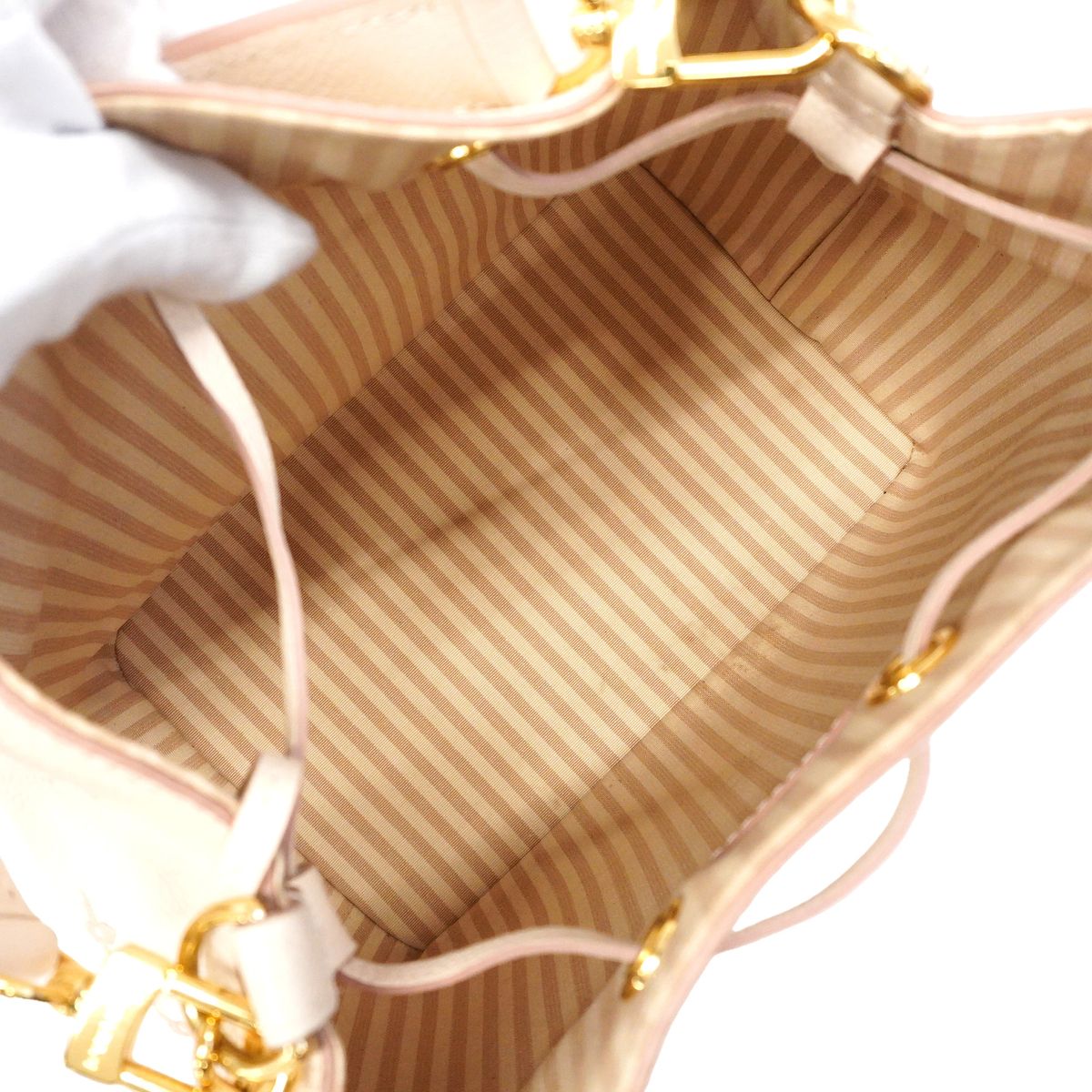 Louis Vuitton Handbag Monogram Empreinte Neo Noe MM Ivory Beige 2-Way Bag — view 4