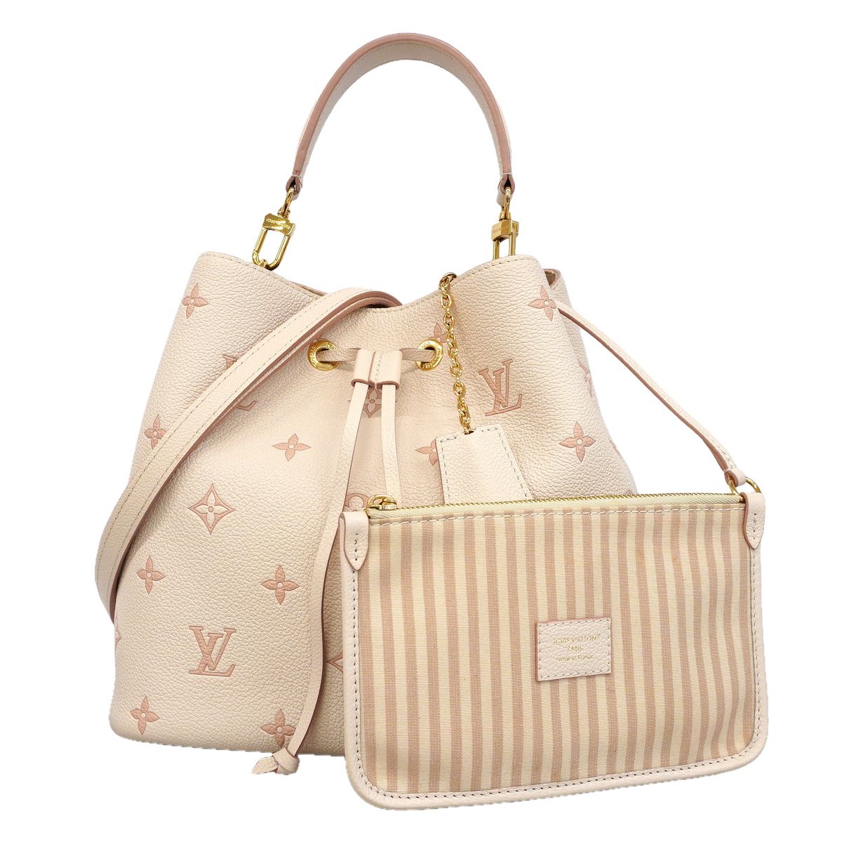 Louis Vuitton Handbag Monogram Empreinte Neo Noe MM Ivory Beige 2-Way Bag
