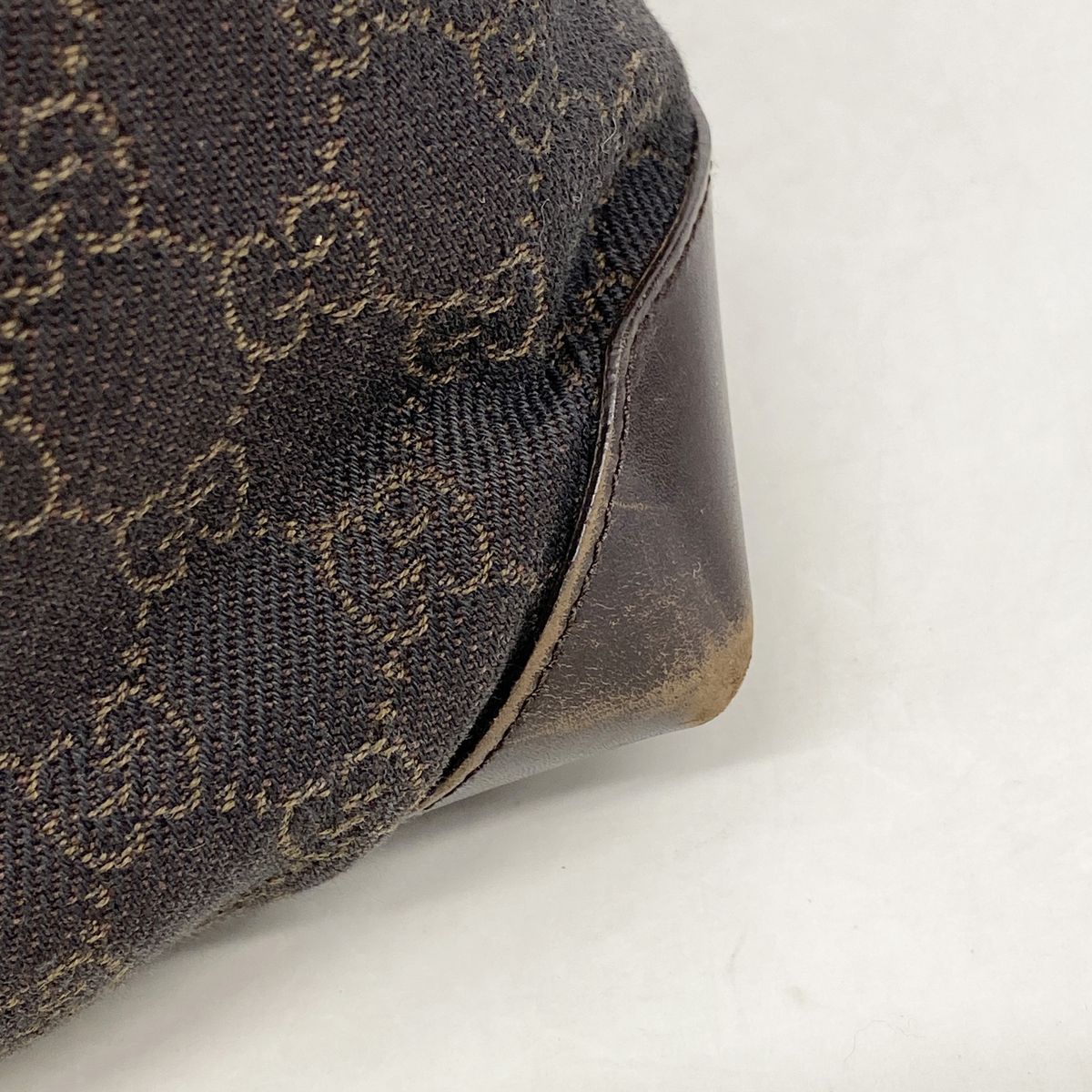 Gucci Tote Bag Denim Brown Silver — view 7