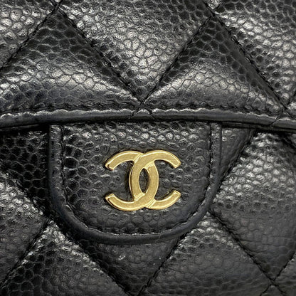 Chanel Wallet Quilted Caviar Leather Black Gold — view 7