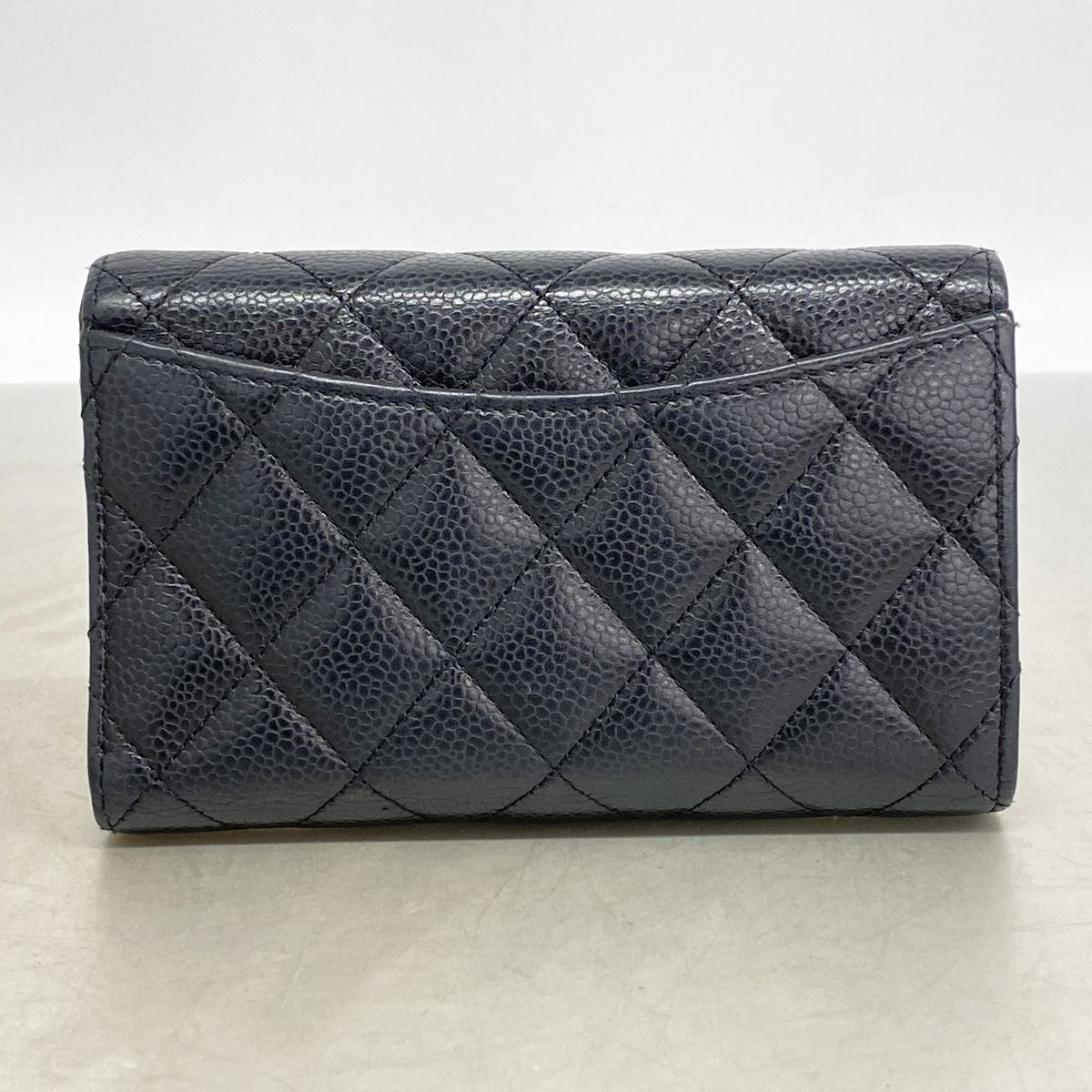 Chanel Wallet Quilted Caviar Leather Black Gold — view 8