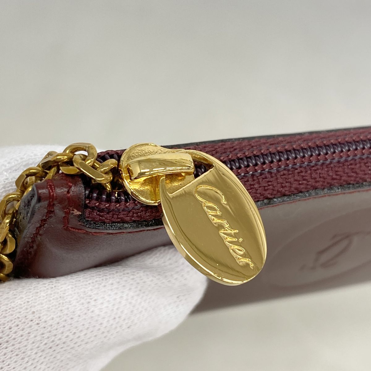 Cartier Coin Purse Must Leather Bordeaux Gold — view 6