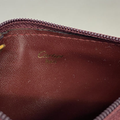 Cartier Coin Purse Must Leather Bordeaux Gold — view 4