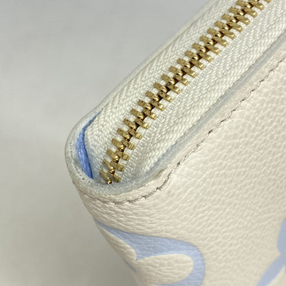 Louis Vuitton Wallet Monogram Empreinte Bicolor Zippy Latte White Candy Blue — view 6