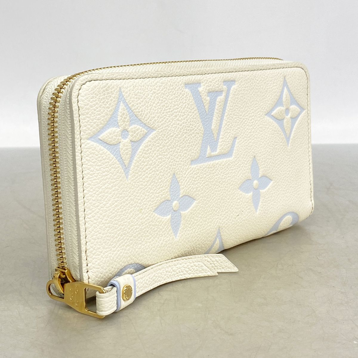Louis Vuitton Wallet Monogram Empreinte Bicolor Zippy Latte White Candy Blue — view 2
