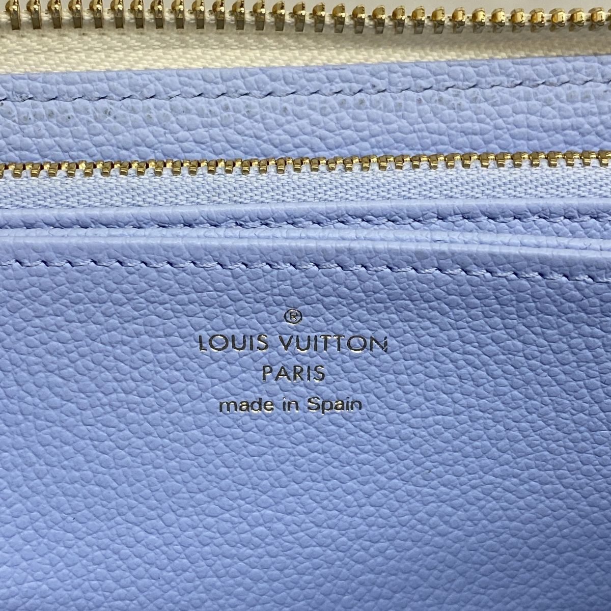 Louis Vuitton Wallet Monogram Empreinte Bicolor Zippy Latte White Candy Blue — view 4