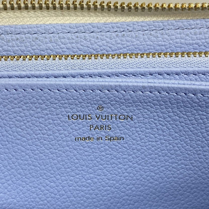 Louis Vuitton Wallet Monogram Empreinte Bicolor Zippy Latte White Candy Blue — view 4