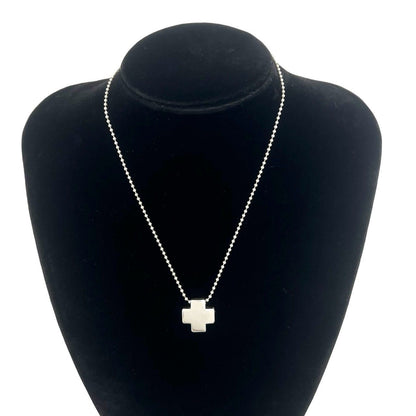 Tiffany & Co Vintage Roman Cross Ball Chain Necklace 925 Sterling Silver — view 2